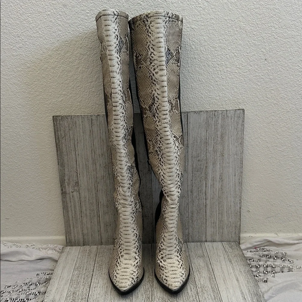 Dolce Vita Jethro Natural Snake knee high Boots